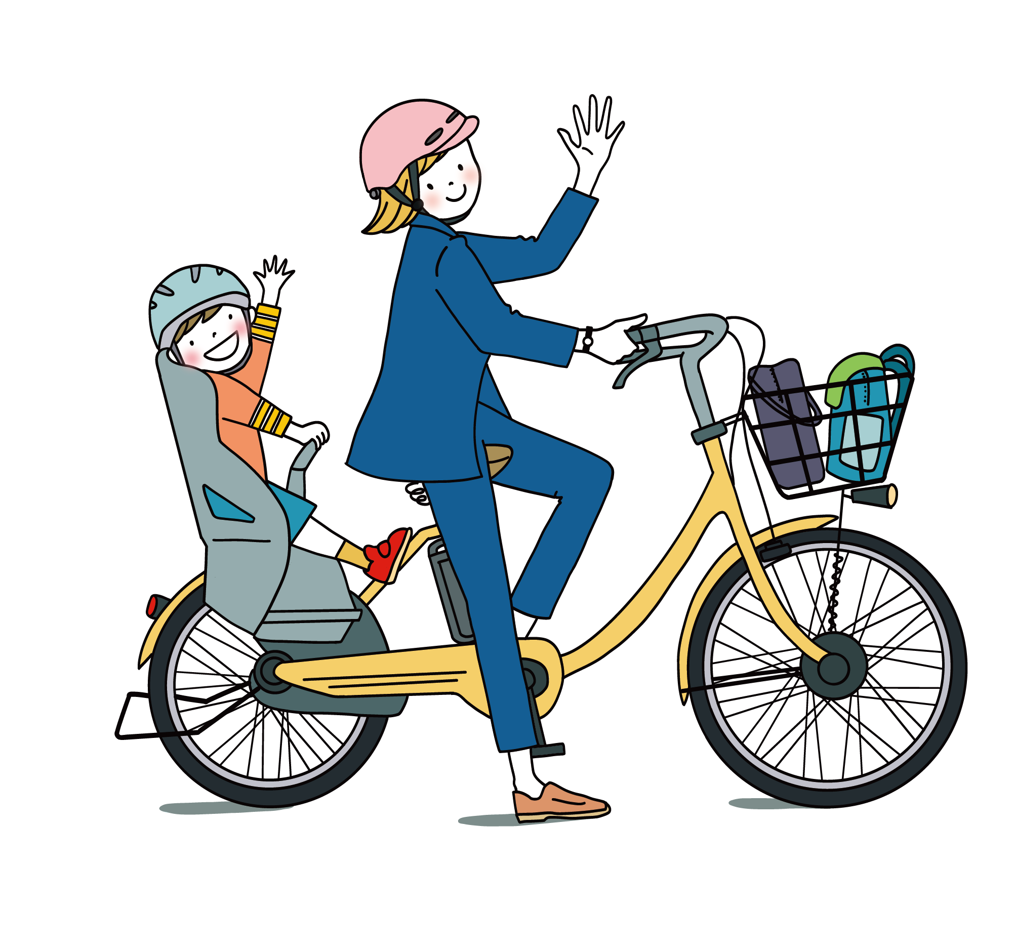 子どもが自転車に乗るイラスト - 子ども自転車安全教室